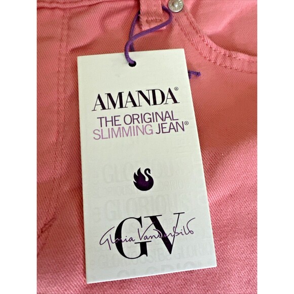 Gloria Vanderbilt Women's Amanda Colored Twill Straight-Leg Slimming Jeans 14 - Picture 5 of 7